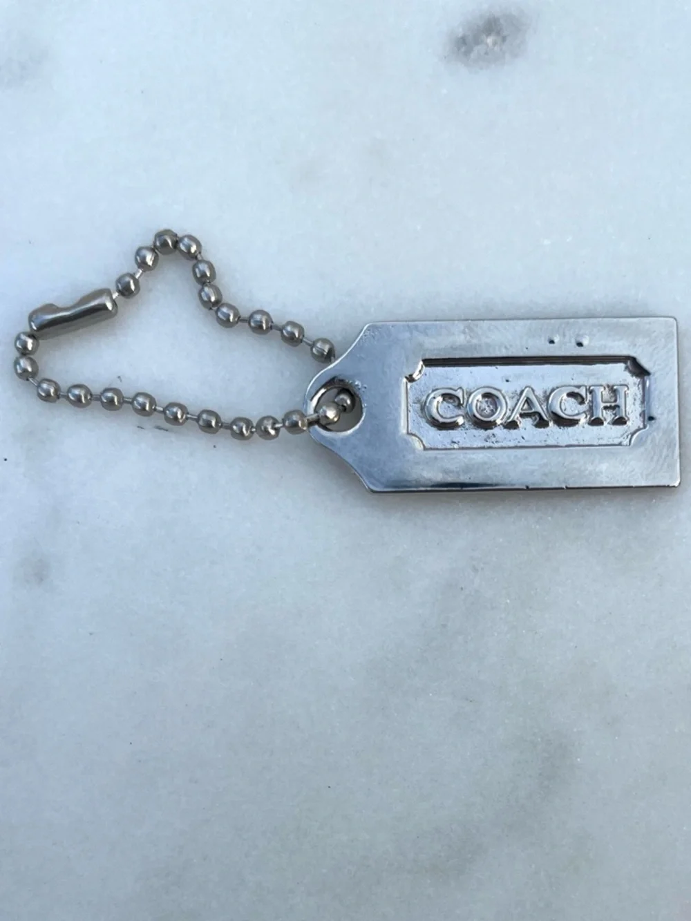 COACH Vintage Metal Hang Tag, Silver